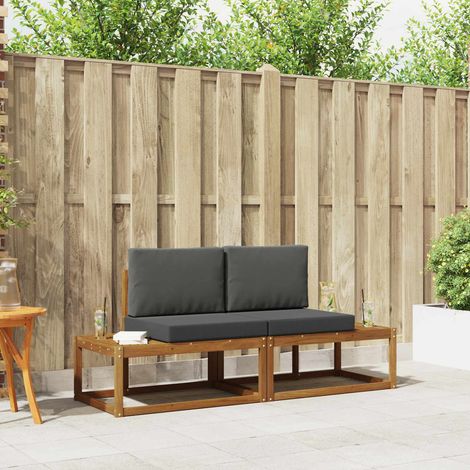 vidaXL Set di divani da esterno con cuscino 2 pcs Naturale