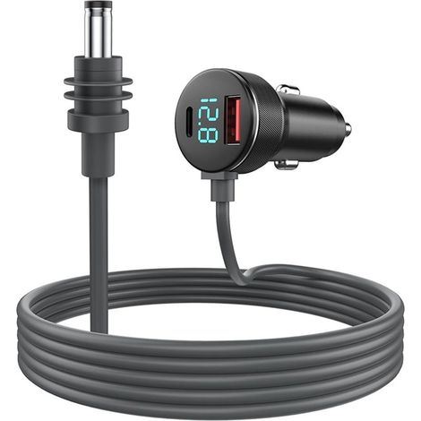 pour Mini Câble D'Alimentation CC 65 W Chargeur Type-C Prise USB Allume-Cigare avec Affichage LED Voltmètre (1/5)