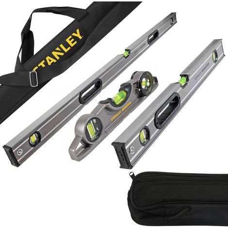 Stanley 1200mm 600mm 250mm Fatmax Box Beam Levels with Fatmax 1800mm Level Bag (1/5)
