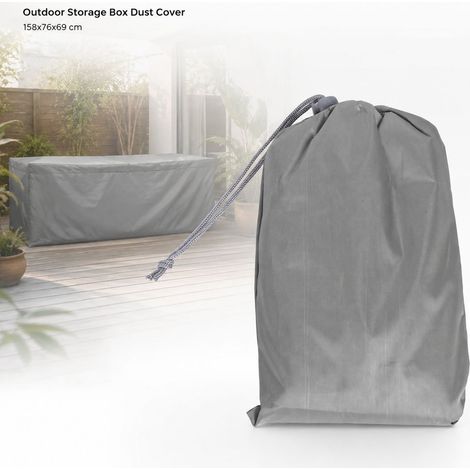Toivize-Housse de Rangement - 210D Oxford - Gris - Imperméable Anti-UV pour Coffre de Terrasse Extérieur 158x76x69cm (1/4)