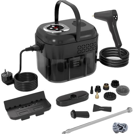Nettoyeur à vapeur, vapeur à haute température, niveaux réglables, noir, 220V-240V prise EU-a (1/2)