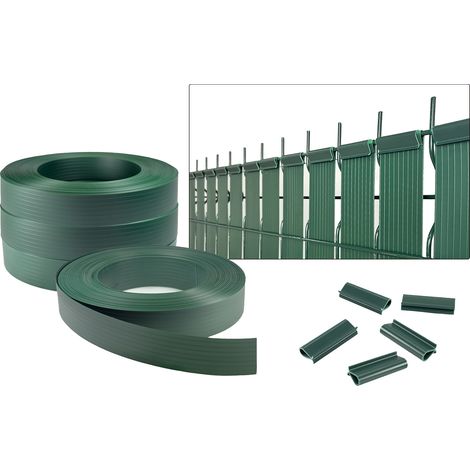 Láminas de PVC flexible para persianas enrollables BALDO 400m x 46mm Verde - con clips y perfil de acabado