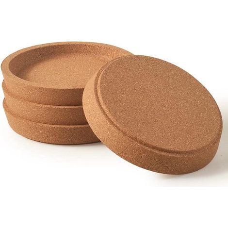 Extra dicke Korkuntersetzer – saugfähig und wiederverwendbar – 4 Stück – Naturfarbe – Kork (1/5)