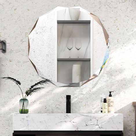 COSTWAY Premium Silver Polished Mirror Frameless Wall Mount Bathroom Vanity Mirror
