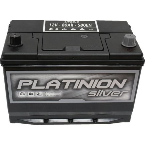 Batería de coche 80 AH vehículo asiatico PLATINION Silver