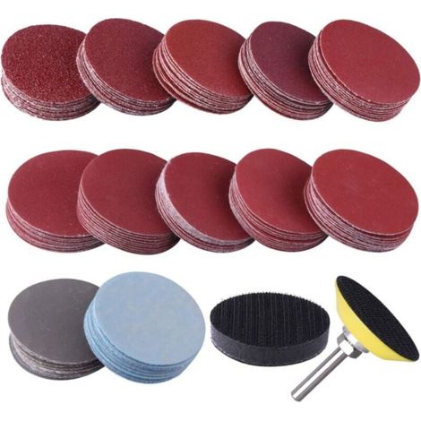 120 Pièces Disques Abrasifs 50mm Disques de Ponage Grain 60 80 120 180 240 400 600 800 1000 1200 2000 3000 pour Meulage Fraisage Gravure (1/5)