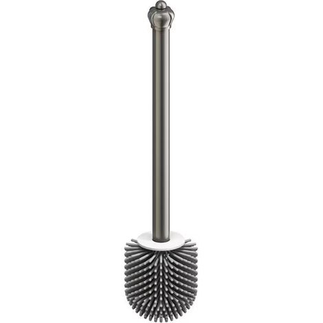 Brosse WC en Silicone, Brosse WC de 7 cm de diamètre en pour Le Nettoyage de la Salle de Bain (Argenté) (1/3)