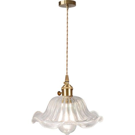 royaluxe- Plafonnier D'Intérieur Vintage Suspension Luminaire En Verre Lustre Rétro Suspension Moderne