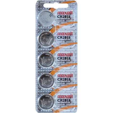 Blister 5 Pilas botón litio Maxell CR2016
