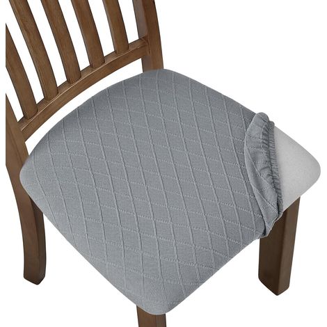 Waterproof elastic seat cushion cover, removable and washable, knitted diamond pattern, light grey, 1 piece (1/5)