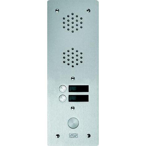 Plaque anti-vandale alu 6mm 1 rangées 2 boutons poussoirs Série Monobloc 655 URMET 7771/2 (1/2)