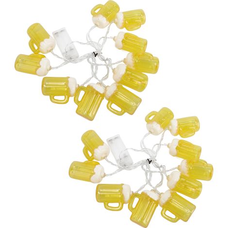 Set mit 2 Lichterketten in Bierform, 2 m (6,5 ft) lang mit 10 LEDs, zur Dekoration Ihrer Partys im Innen- und Außenbereich. (1/5)