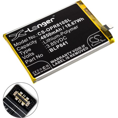 NX - Batterie téléphone, smartphone, GSM pour Oppo 3.85V 4850mAh - BLP841 (1/4)