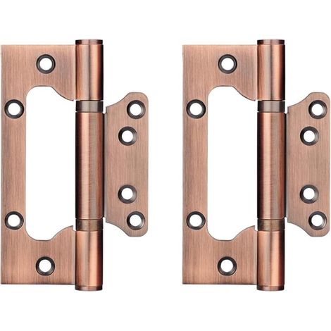 Set mit 4 Edelstahl-Türscharnieren, 100 mm (4 Zoll) rechteckiges Türblatt, antikrotes Kupfer