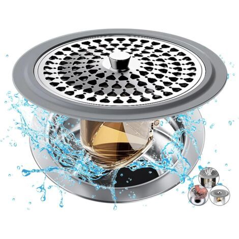 royaluxe-Filtre Cheveux Douche, Filtre Douche Cheveux en Silicone et en Acier Inoxydable Attrape Cheveux Douche, Filtre Cheveux Baignoire pour Salle de Bain, Baignoire et Cuisine