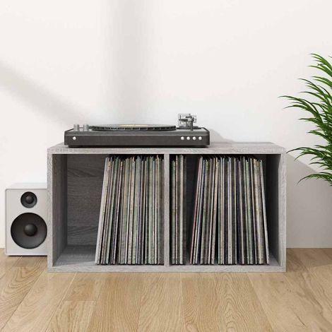 Boîte de rangement-Coffre de rangement-Stockage Rangement à disques vinyle Sonoma gris 71x34x36 cm 779308 (1/5)