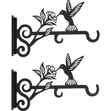 2 pièces Crochet Mural décoratif, Support de jardinière Suspendue en métal, Support Mural pour Plantes pour Balcon, Décoration extérieure (1/5)