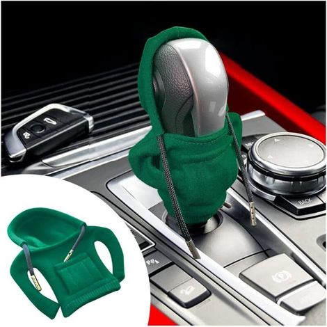 2 Pièces Sweat Pommeau de Vitesse, Pommeau Levier Vitesse Accessoire Pour Décoration De Intérieures Voiture, Housse de Vêtements pour Levier Vitesse Voiture Automatiques et Manuelles(Vert) (1/5)