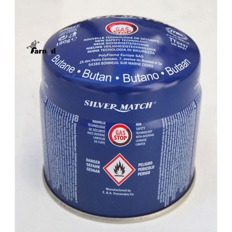 4 PZ BOMBOLETTA RICARICA UNIVERSALE CARTUCCIA GAS BUTANO CAMPEGGIO 190 GR BLU