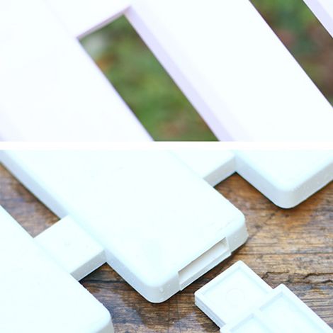 Clôture en plastique blanc 50cm×30cm renforcée tête ronde, barrière décorative jardin intérieur/extérieur, villa, école, petit garde-corps palissade. (1/3)