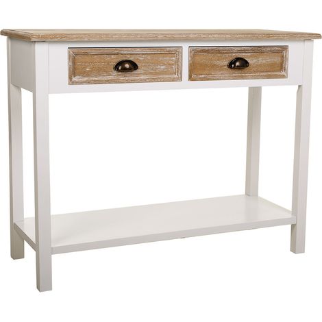 Recibidor-Consola de madera blanco 100x40x78