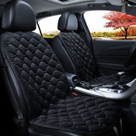 Coussin de siège chauffant, chauffage de siège de voiture 12V Coussins de siège chauffant pour voiture Coussin de couverture Winter Warmer for Auto Driver Seat ,2pcs noir (1/5)