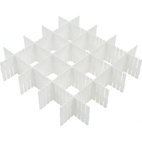 Lot de 16 Séparateurs de tiroir 32×7 cm – Organiseur modulable, découpable et réglable – Rangement pour sous-vêtements, cosmétiques, fournitures de bureau (1/5)
