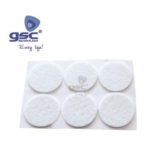 Set 6 runder Klebefilz Ø30mm Weiß GSC 003802753