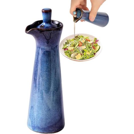 Sojasaucen Spenderflasche Öl und Essig 80 ml Keramikbehälter Öl /Essigflasche Olivenöl Spenderflasche zum Kochen, für Sirup, Gewürze, Kräuter und (1/5)