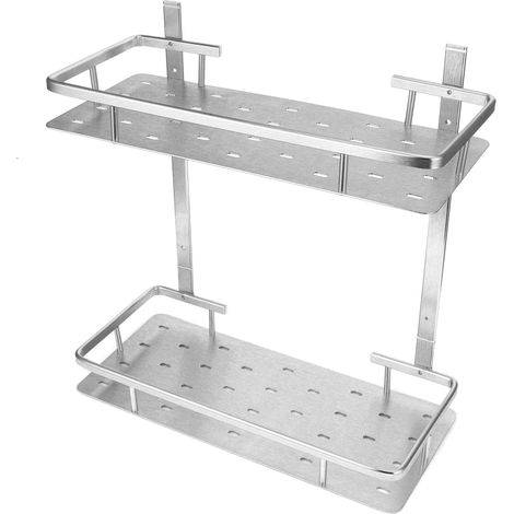 Étagère de salle de bain en aluminium spatial, résistante à la rouille, panier de rangement pour la cuisine et la maison (1/5)