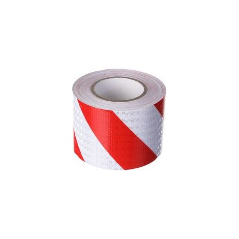 Ruban de signalisation réfléchissant 10 cm x 25 m PVC haute qualité Résistant aux intempéries Pour chantiers et sécurité routière (1/5)