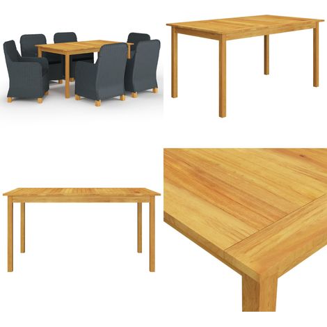 Ensemble à manger de jardin 7 pcs Gris foncé - Meubles De Jardin - Salon De Jardin - Set De Jardin - Table De Jardin - Chaises De Jardin - Home & Living