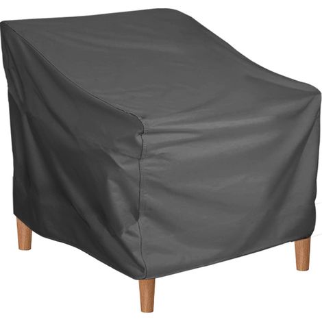 Housse de Chaise de Jardin 1 PCS, Housse de Protection de Fauteuil Jardin Empilables en Tissu Oxford 210D, Housse Fauteuil Jardin Housse Chaise Extérieur avec Corde et Boucle (Noir-80x85x91.5cm) (1/4)