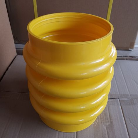 Gelber Wellschlauch für Stampfer BS600/BS700. Schutzkappe für Hydraulikzylinder. Staubdichte Dichtung. Innendurchmesser 170 mm. Höhe 260 mm (DI 170 mm H 260 mm)