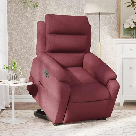Relaxsessel mit Aufstehhilfe Elektrisch Weinrot Stoff (1/5)