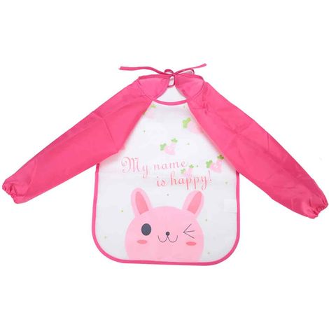 1 tablier bébé, imperméable EVA+PE, manches longues 41 cm, col 17 cm, longueur 44 cm, pour peinture repas jeu, âge 2-5 ans (1/5)