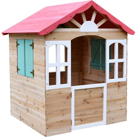Casetta in Legno da Esterno GINGER HOME per Bambini – per Cortile e Giardino, 115×102×129 cm (1/5)