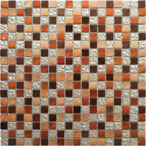 MOSAIQUE VERRALU MARTELE MARRON 1 PLAQUE 30 x 30 CM CASA LINEA