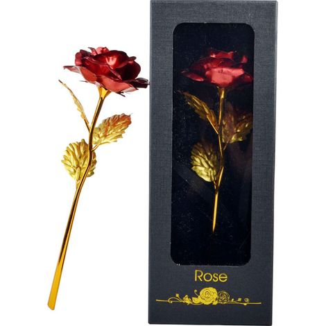 Boîte Cadeau Créative avec Roses Dorées pour la Saint-Valentin, la Fête des Professeurs, Cadeau pour Inauguration de Fenêtre en Rosace (1/4)