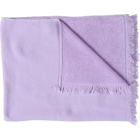 VIVARAISE - Maxi drap de bain Luna en coton bio - 160 x 100 cm (Lilas)