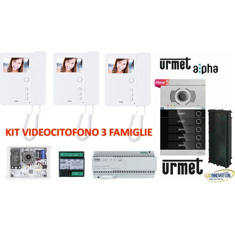 Kit Videocitofono Urmet trifamiliare 3 famiglie