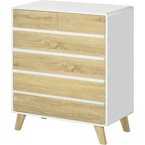 Commode 6 tiroirs meuble rangement design scandinave 80x40x95cm