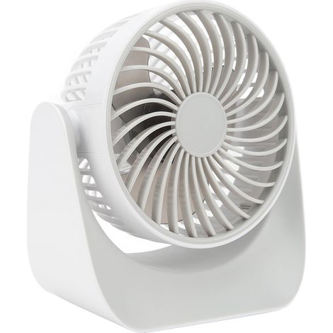 USB-Tischventilator mit 3 Geschwindigkeitsstufen, stabilem Standfuß, drehbarem Kopf und USB-Ladefunktion. Kleiner Tischventilator für Zuhause, Büro oder Schule. (1/5)