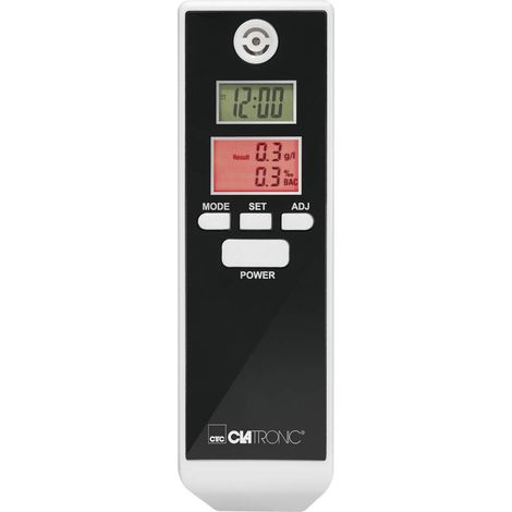 Clatronic AT 3605 Etilometro Bianco, Nero 0.0 fino a 1.9 ‰ incl. display, Visualizzazione diverse unità, Ora, Indicator (1/4)