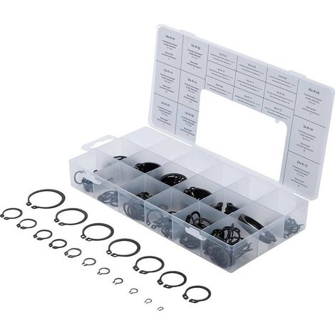 Assortiment de Circlips Extérieurs D. 3-32 mm - 300 pcs - Acier Résistant - Fixation Sécurisée - D-Work (1/5)
