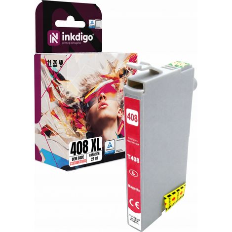 Inkdigo 408XL M Tinte kompatibel mit Epson WorkForce Pro WF-C4310DW TÜV-zertifiziert (1/5)