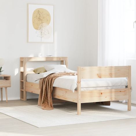 Massivholzbett ohne Matratze 75x190 cm Kiefernholz vidaXL (1/5)