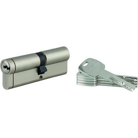 Thirard – Cylindre double entrée 45x55mm – 5 clés – Nickelé – Sécurité 8/10 – Profil européen – Système clé unique pour plusieurs cylindres