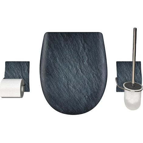 Set OLFA accessoire WC ARDOISE mat - Descente assistée et déclipsable - Olfa (1/3)