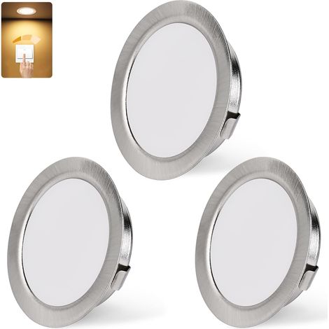 Spot LED Encastrable Dimmable 230V 3000K Spots de Plafond IP44 3PCS Nickel (1/5)